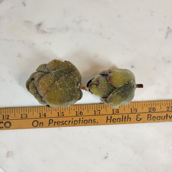 Vintage‎ Faux Artichokes Green Crystallized Farmhouse Kitchen Decor 21 pcs - Picture 4 of 11